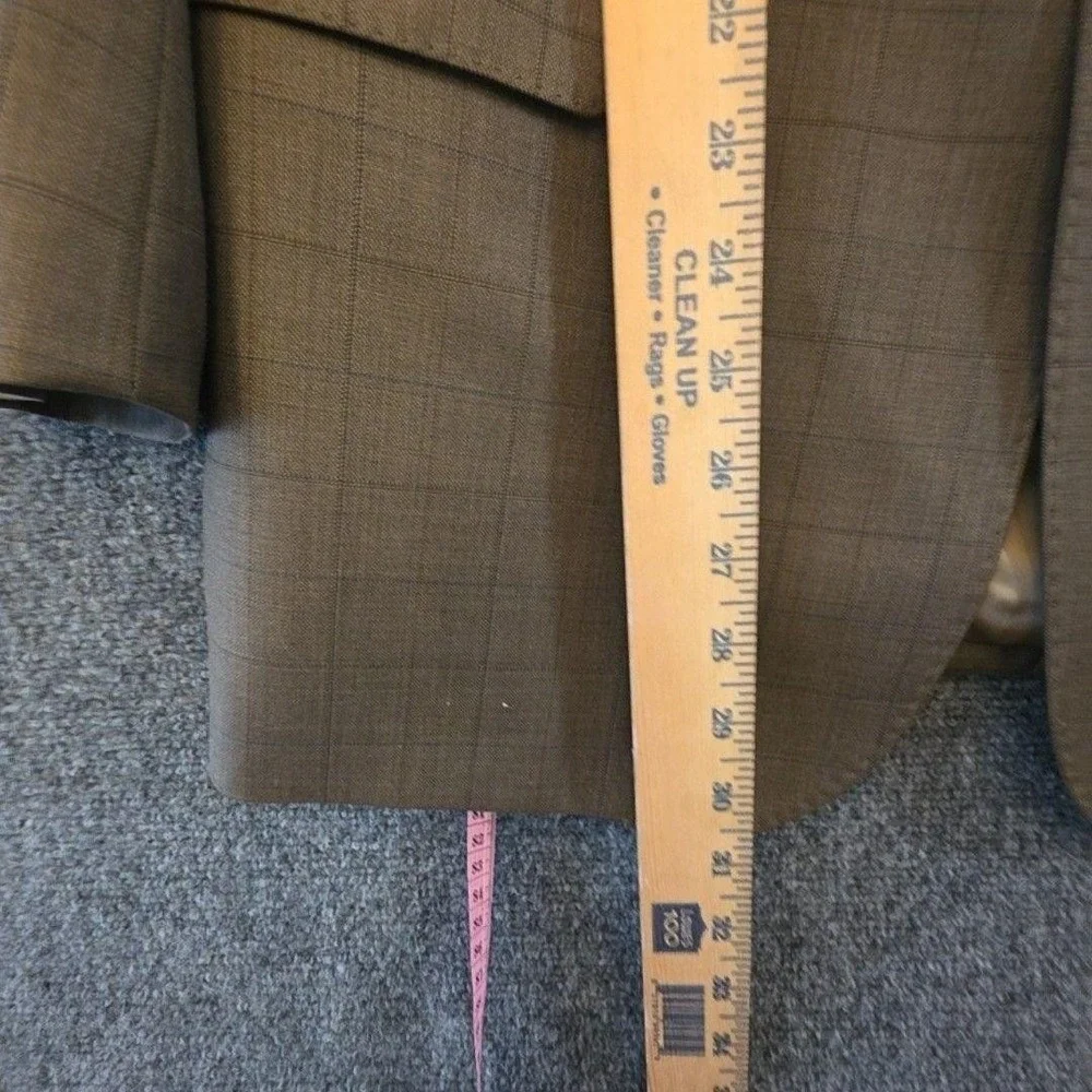Pronto Uomo Suit Mens 40 34x29 Brown Wool Check 2 Piece Jacket Pants Formal